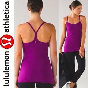 Lululemon Power Y Tank Luon Light Tender Violet Purple Fuchsia Built in Bra
